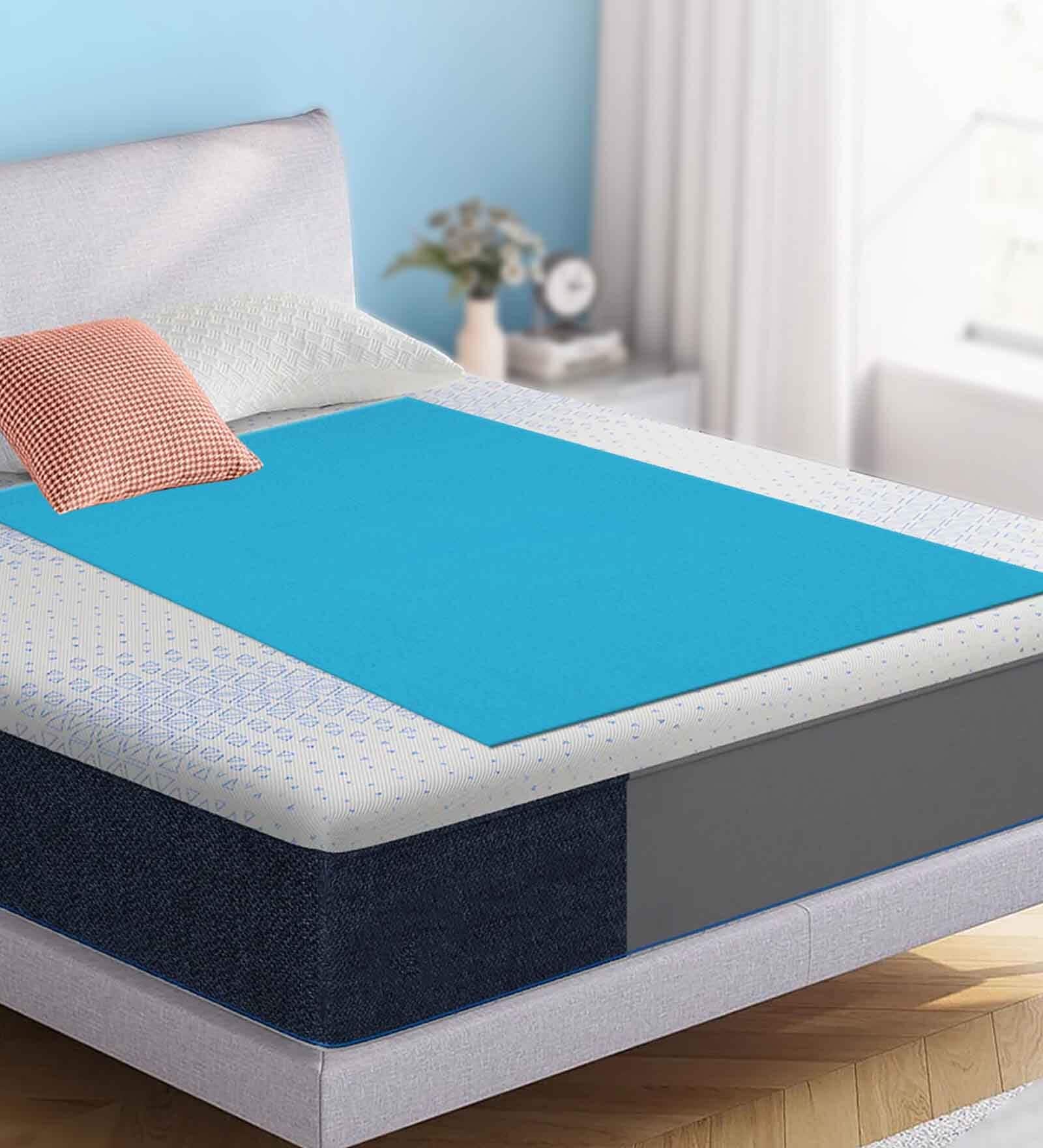 Blue Colour Crib Sheet Single Bed Waterproof Reusable Instadry Extra Absorbent Baby Dry Sheet 220X140 Cms ( Peacock Blue)