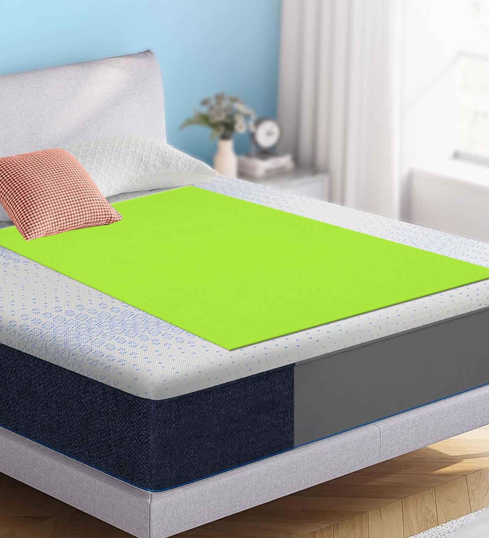Green Colour Crib Sheet Small Waterproof Reusable Instadry Extra Absorbent Baby Dry Sheet 50X70 Cms ( Pista Green)
