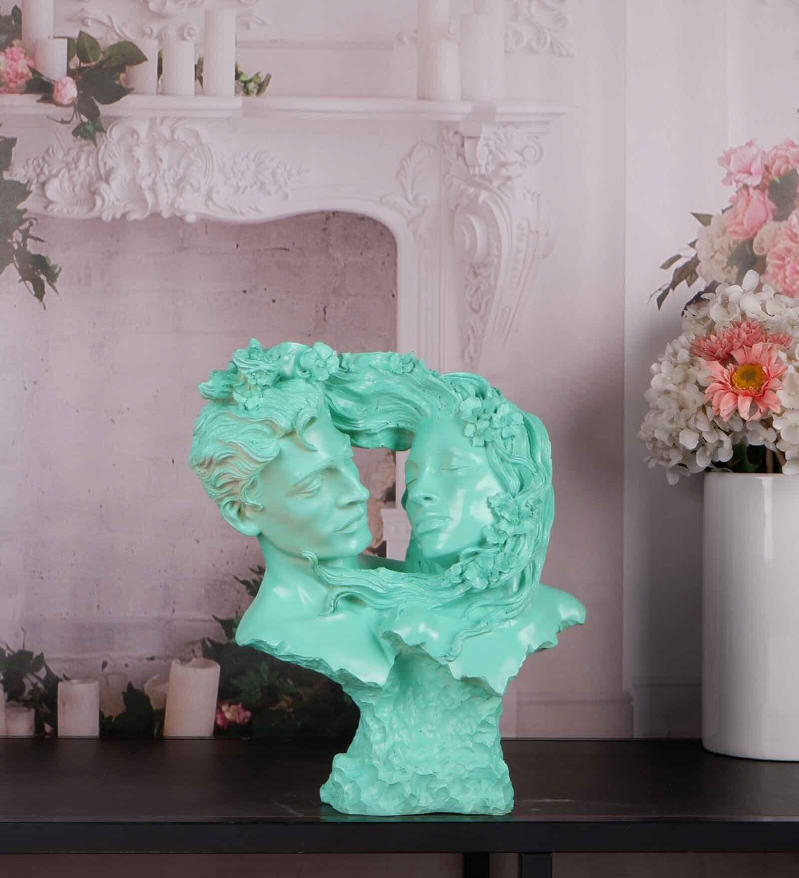 Crimson Couple Green Polyresin Showpiece