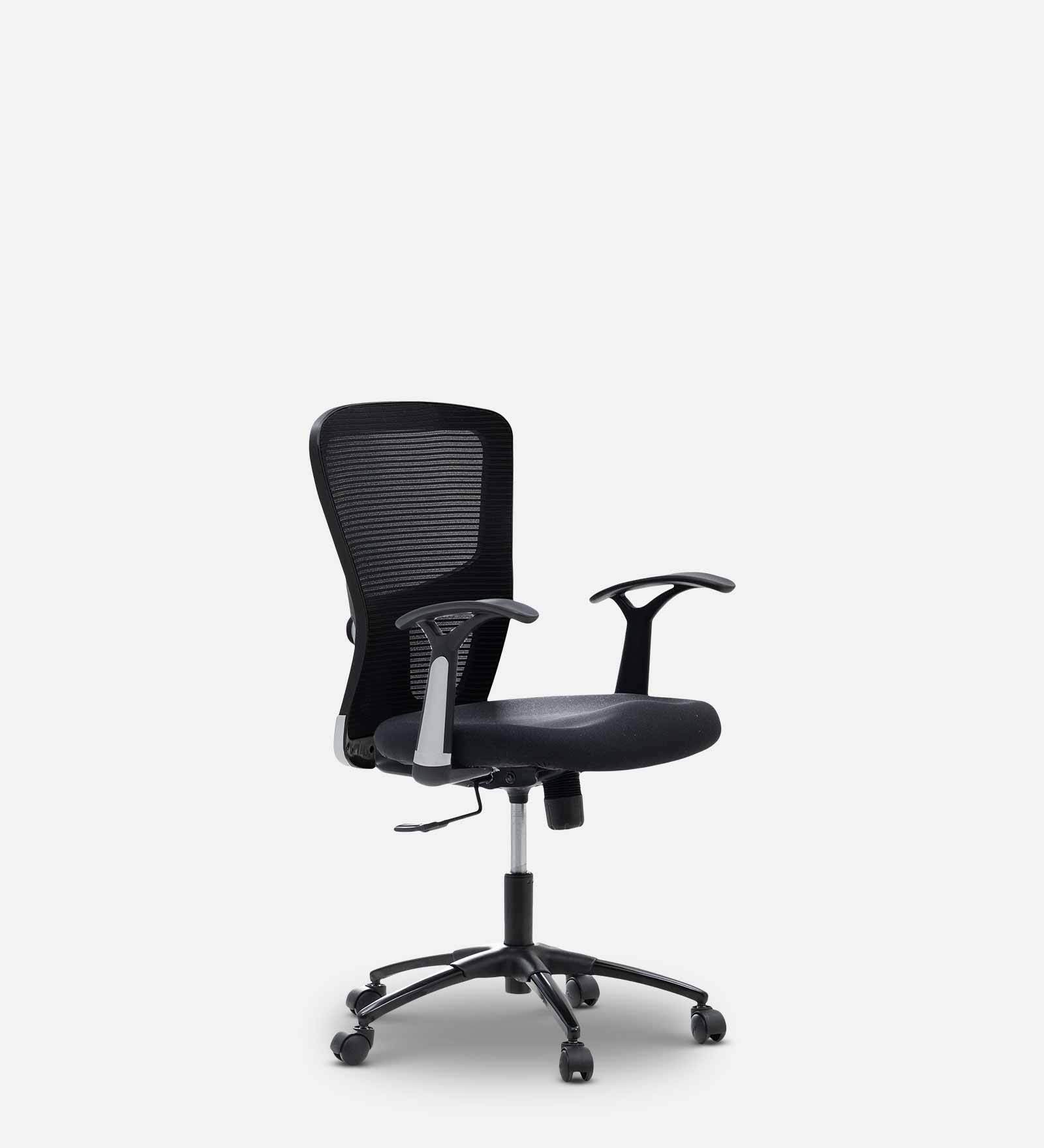Cruxe Mid Back Ergonomic Chair in Black Colour