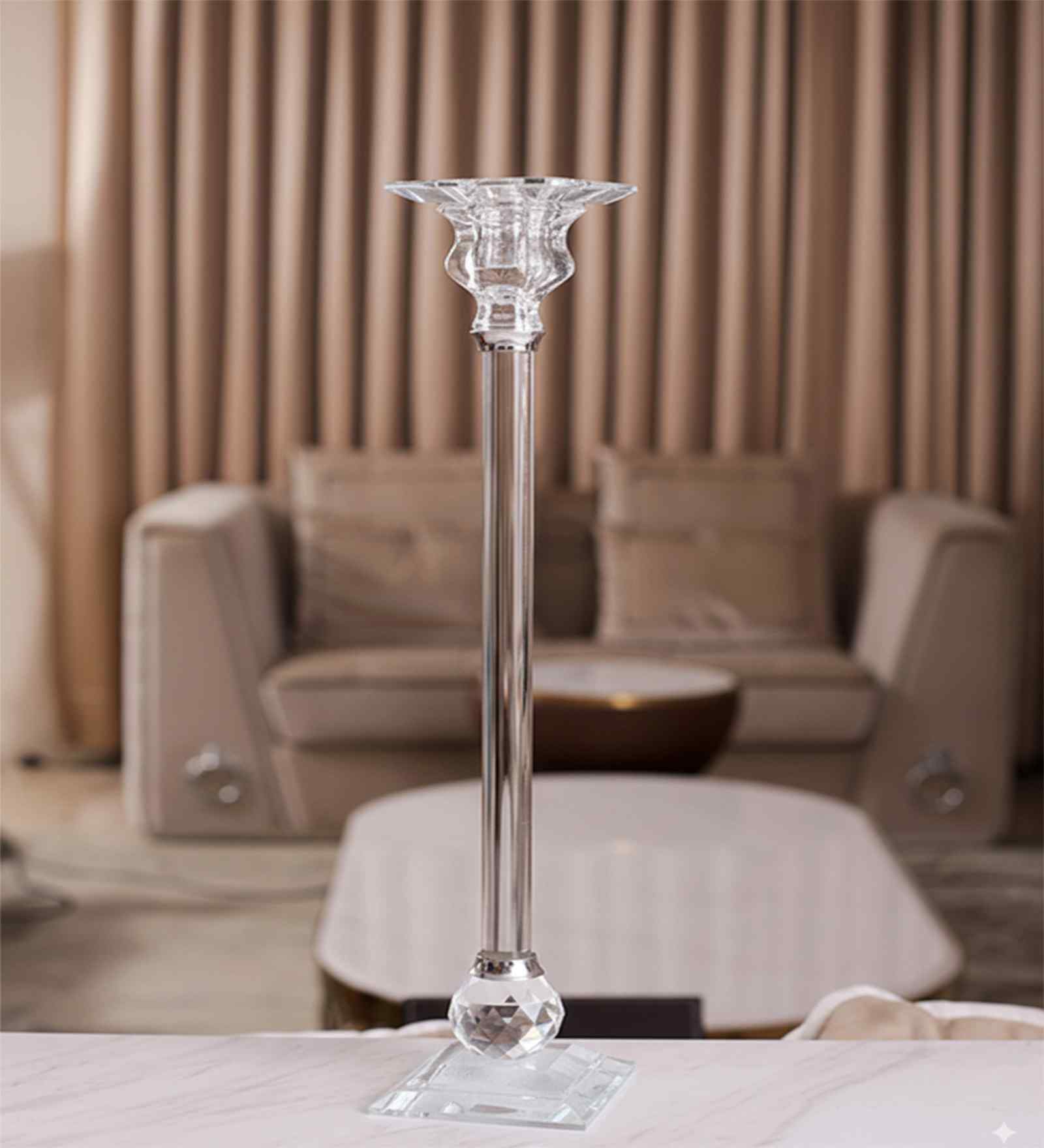 Crystal Celeste Transparent Candle Stand