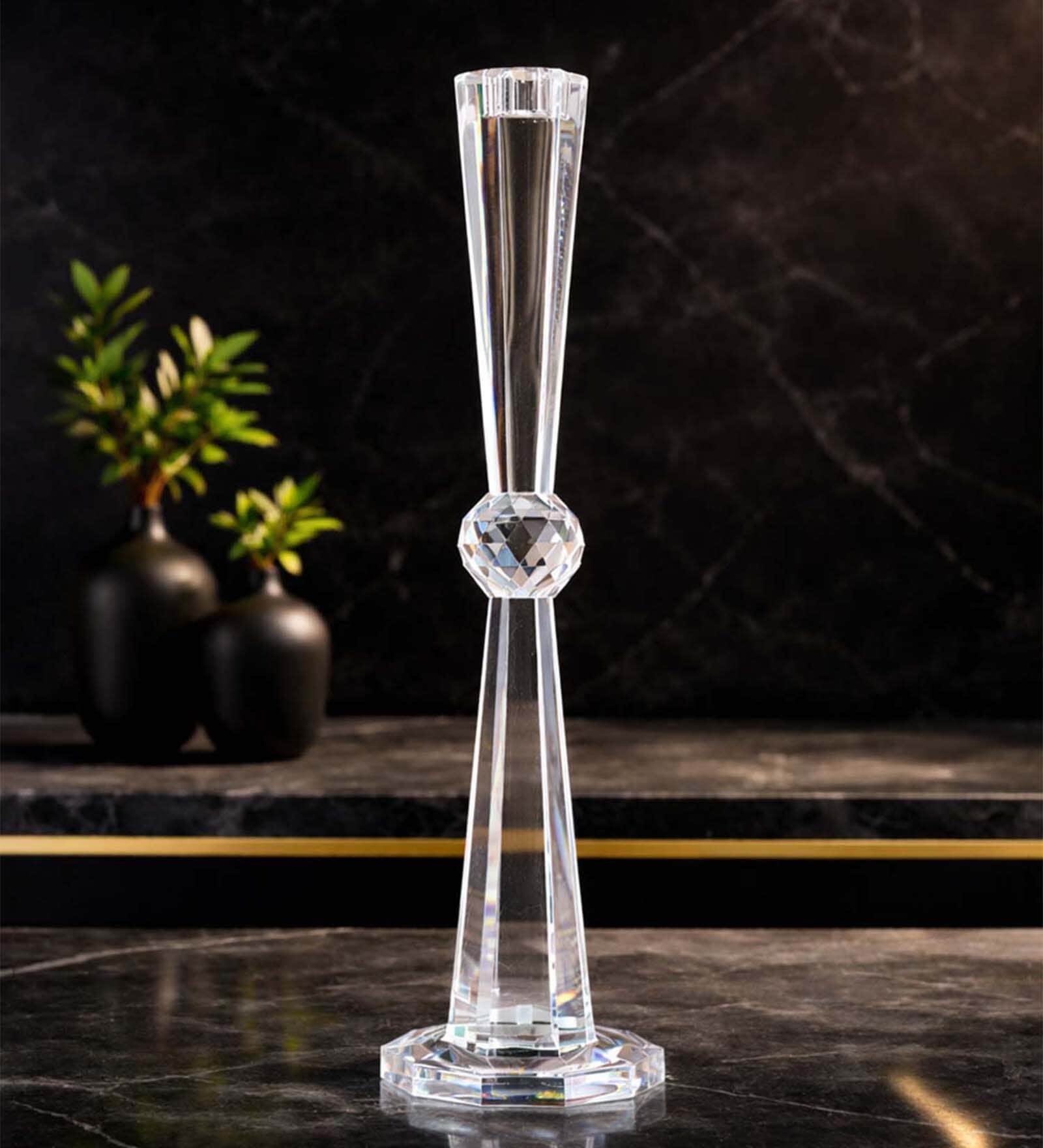 Crystal Central Orb Transparent Candle Stand