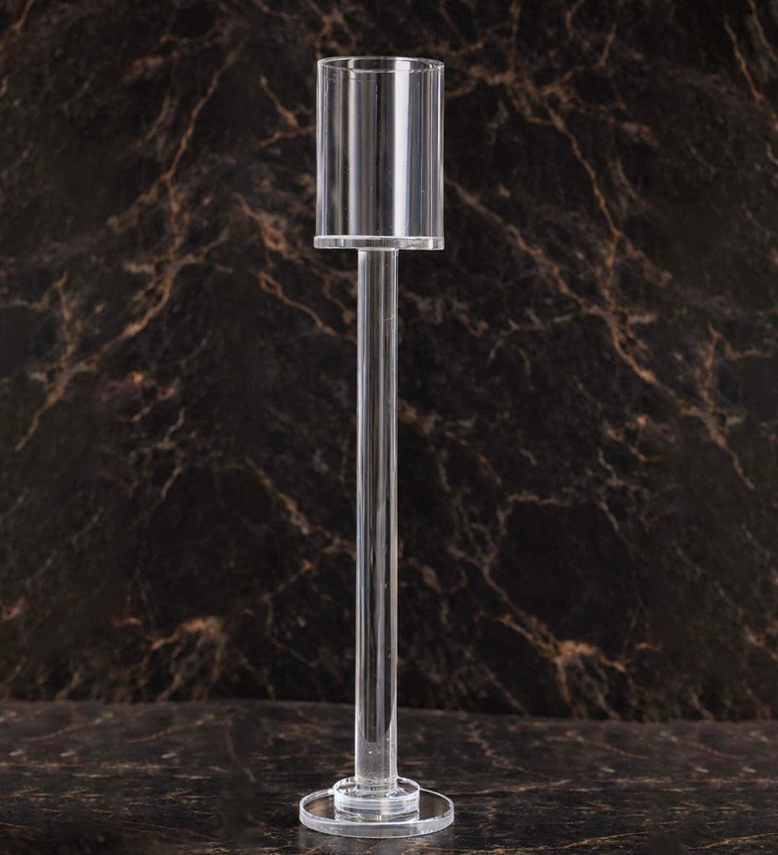 Crystal Columnar Transparent Candle Stand