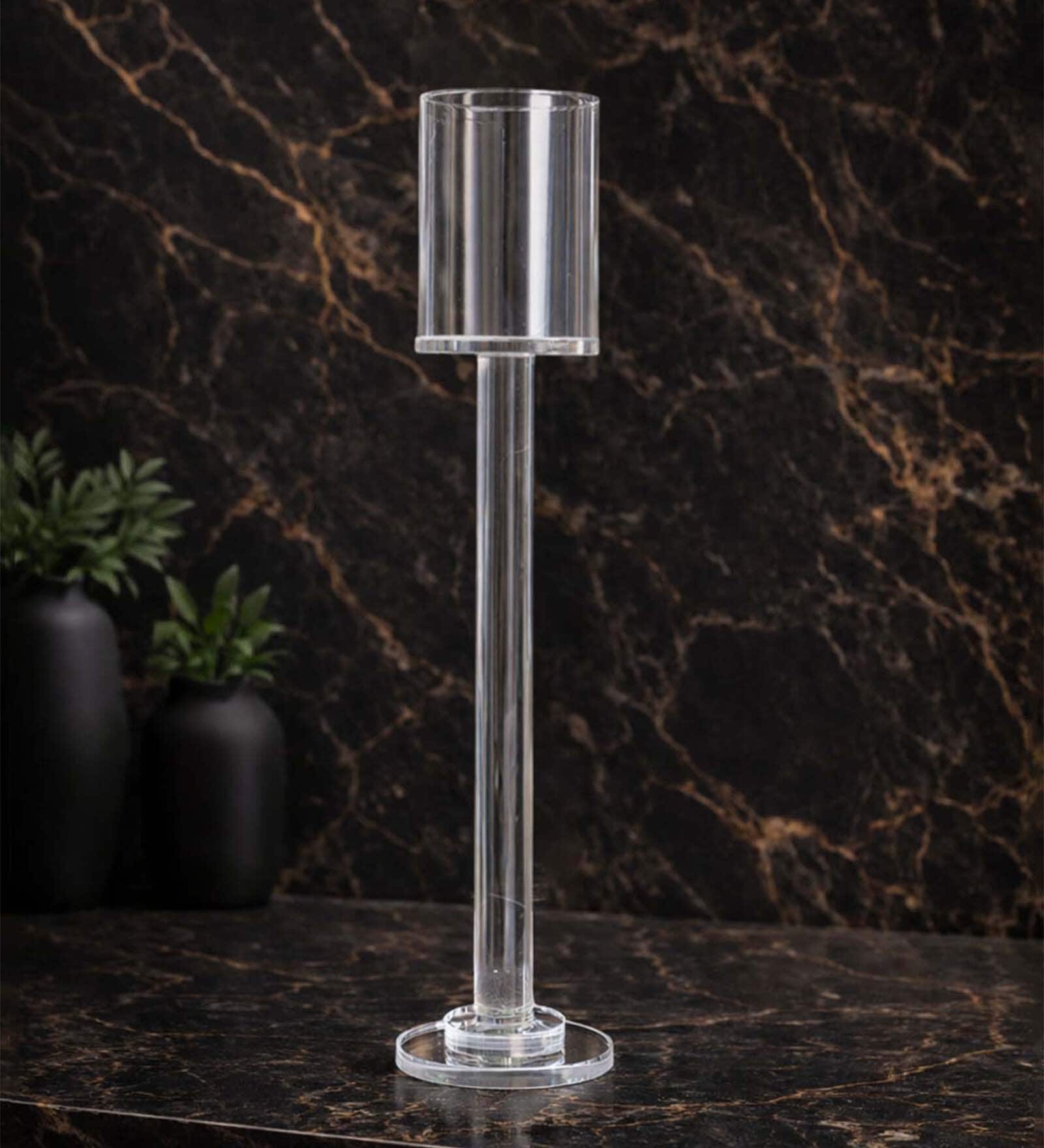 Crystal Columnar Transparent Candle Stand