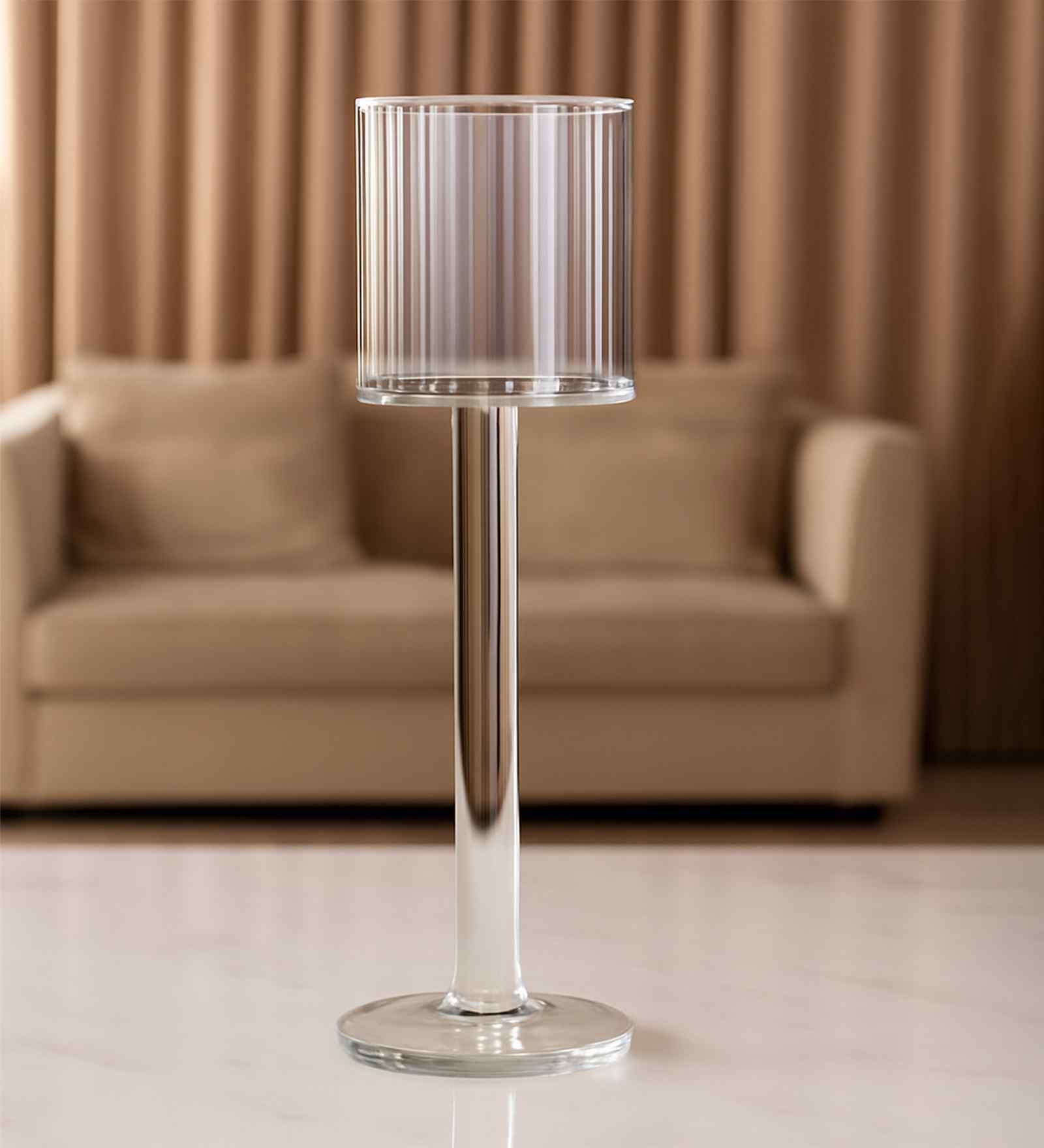 Crystal Columnar Transparent Candle Stand