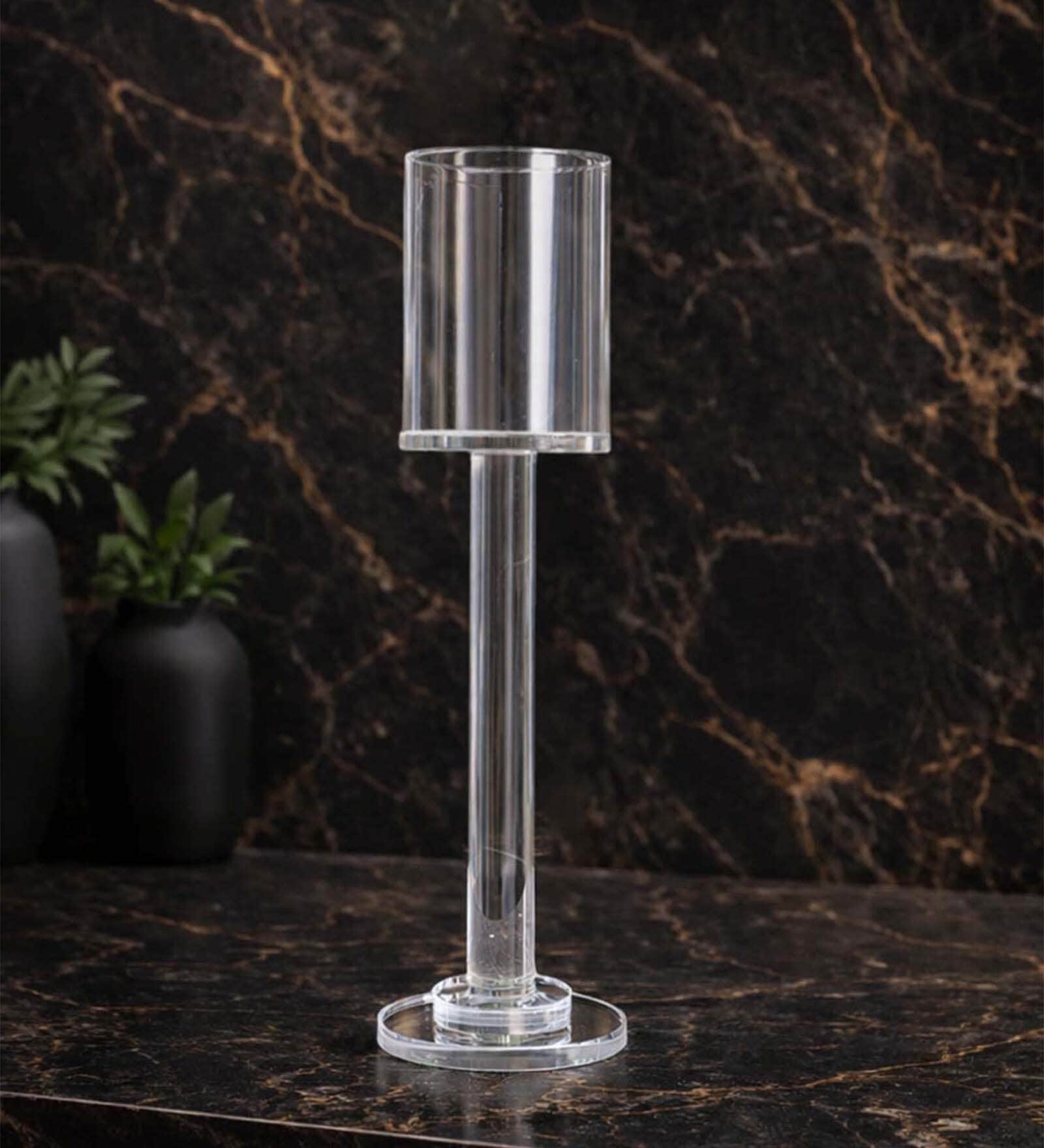 Crystal Columnar Transparent Candle Stand