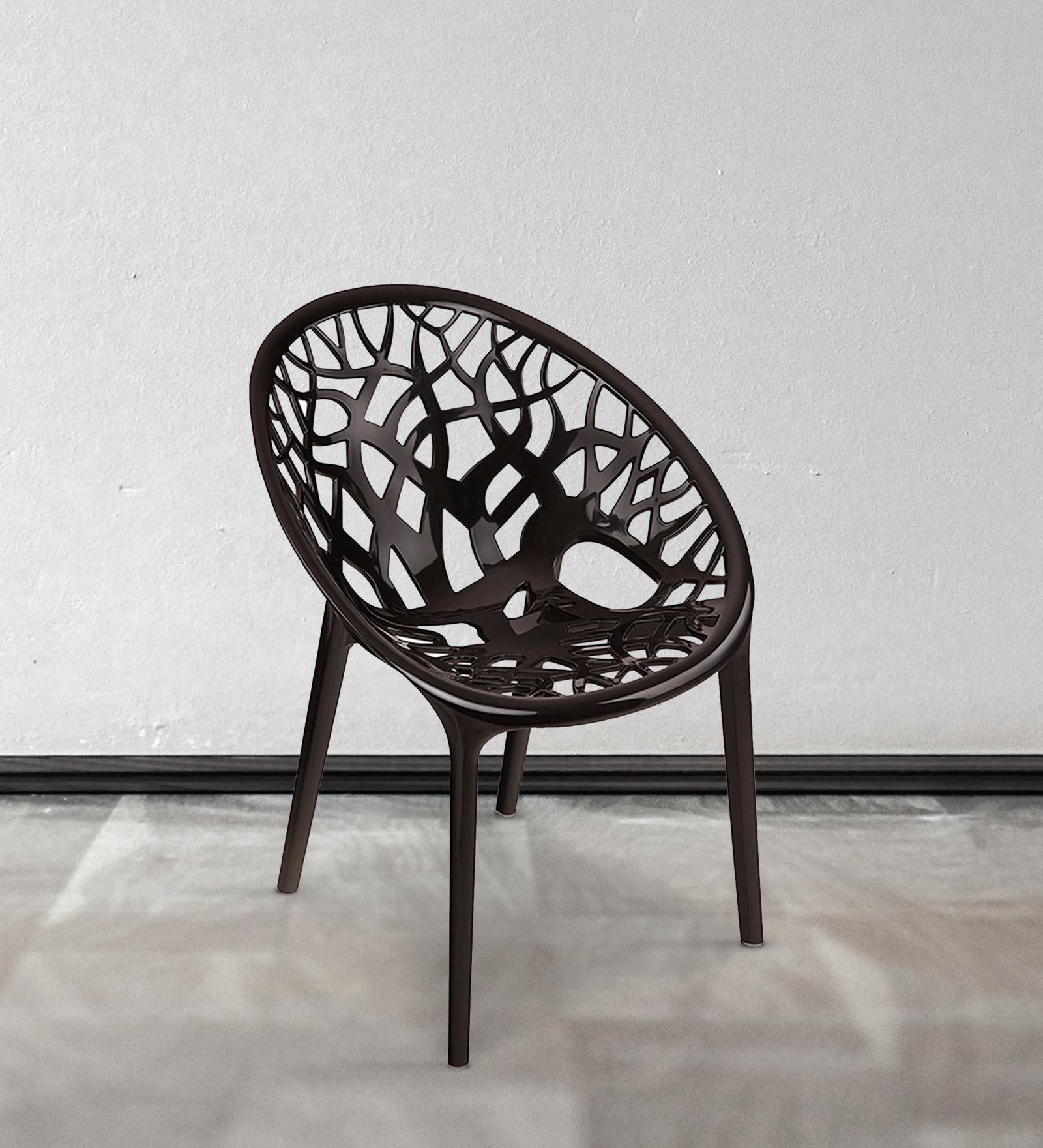 Buy Crystal PP Designer Plastic Chair in Iron Black Colour By Nilkamal