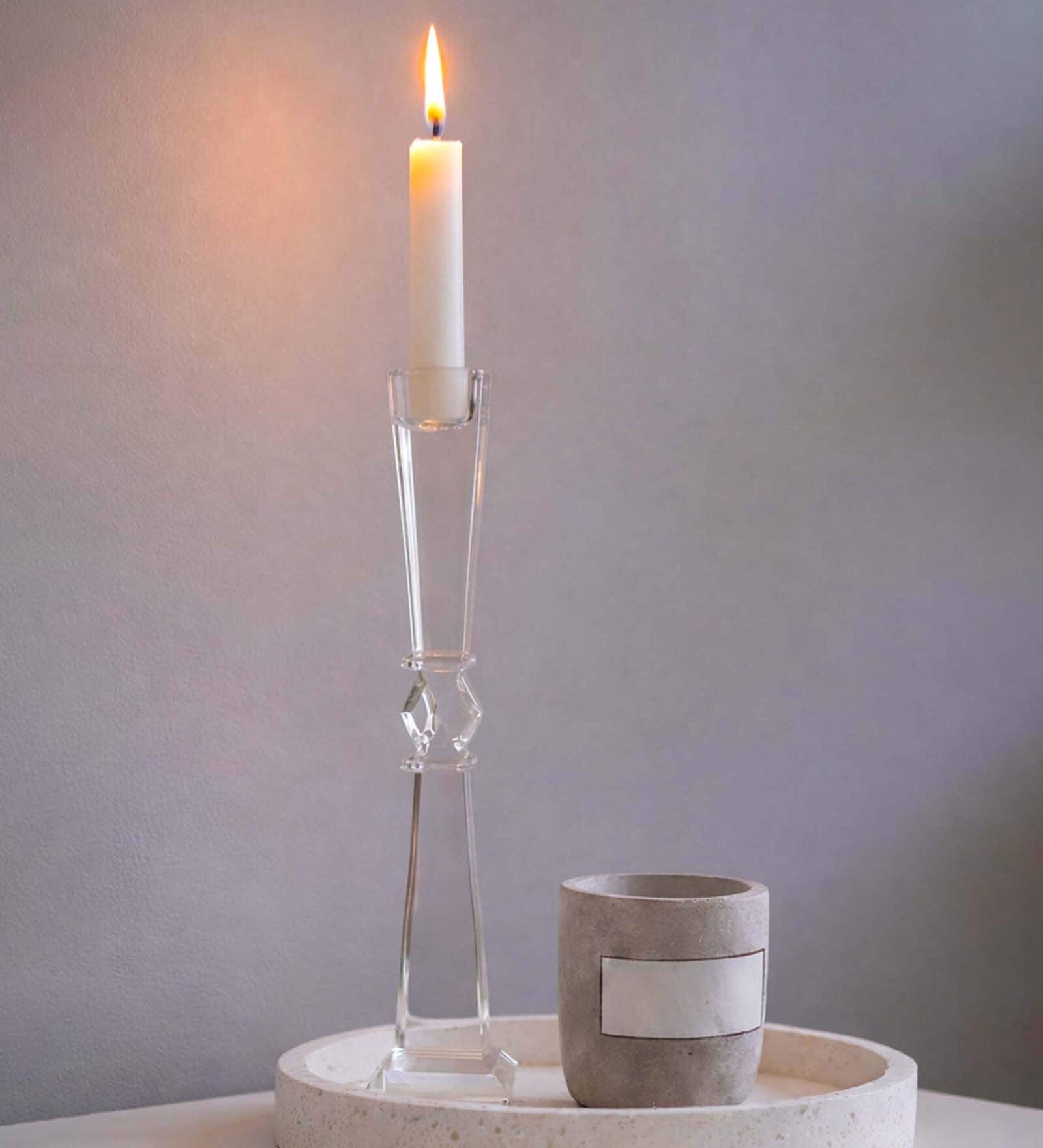 Crystal Elegance Transparent Candle Stand