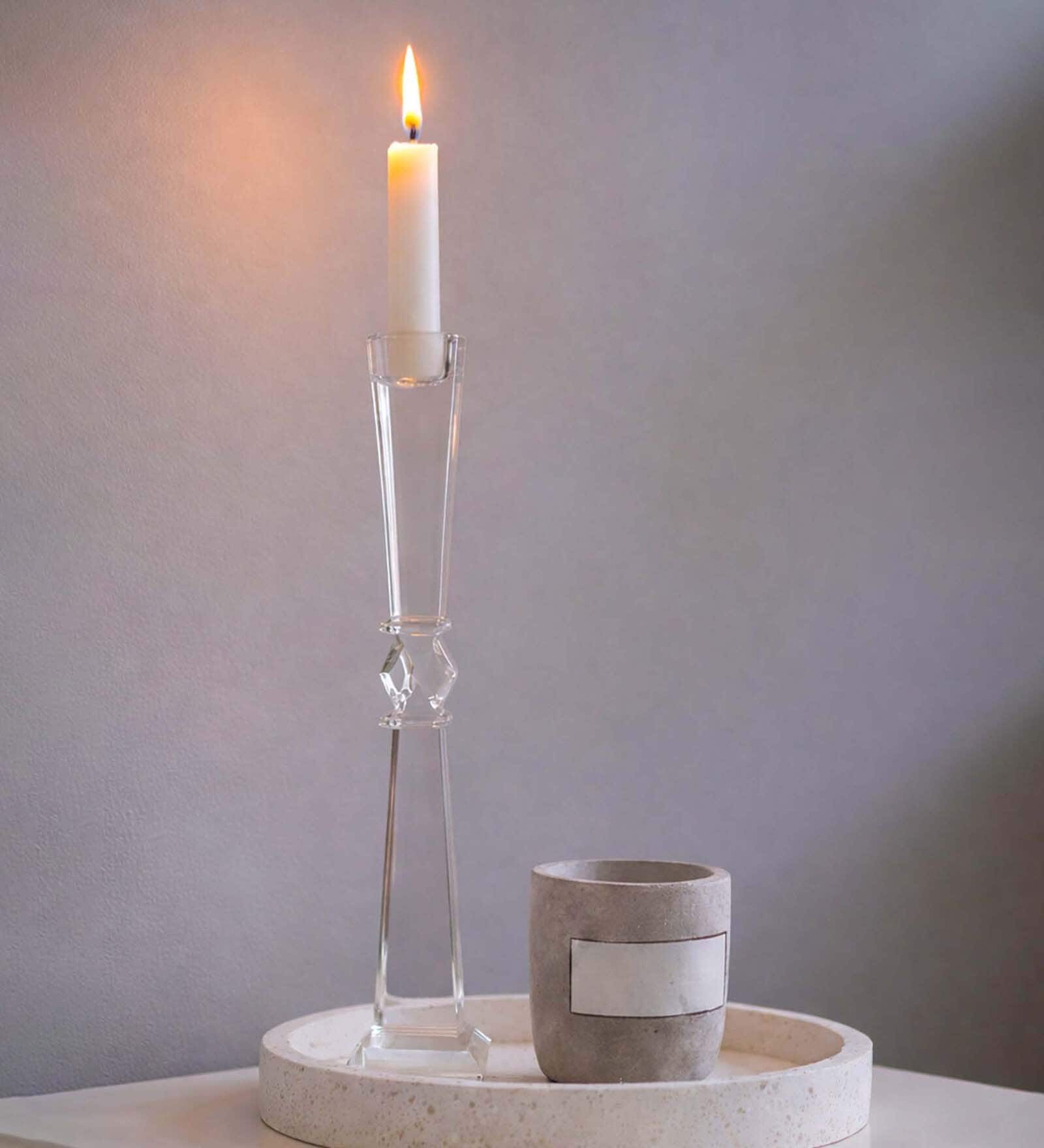 Crystal Elegance Transparent Candle Stand