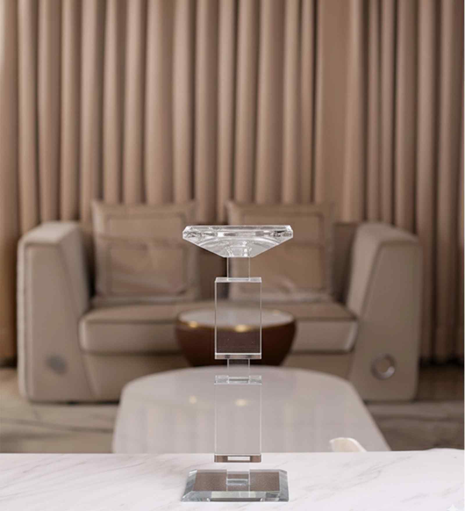 Crystal Elegance Transparent Candle Stand