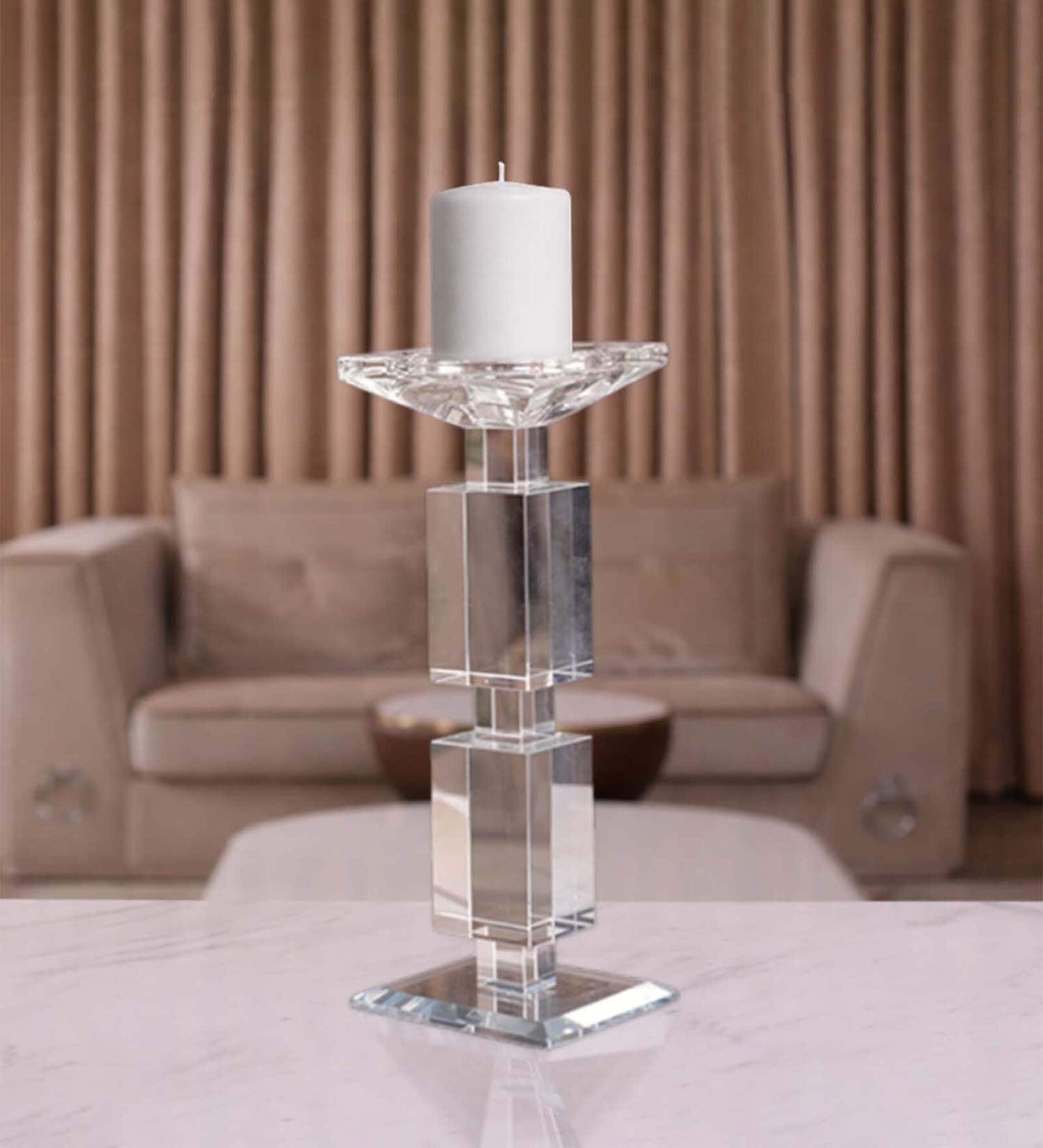 Crystal Elegance Transparent Candle Stand