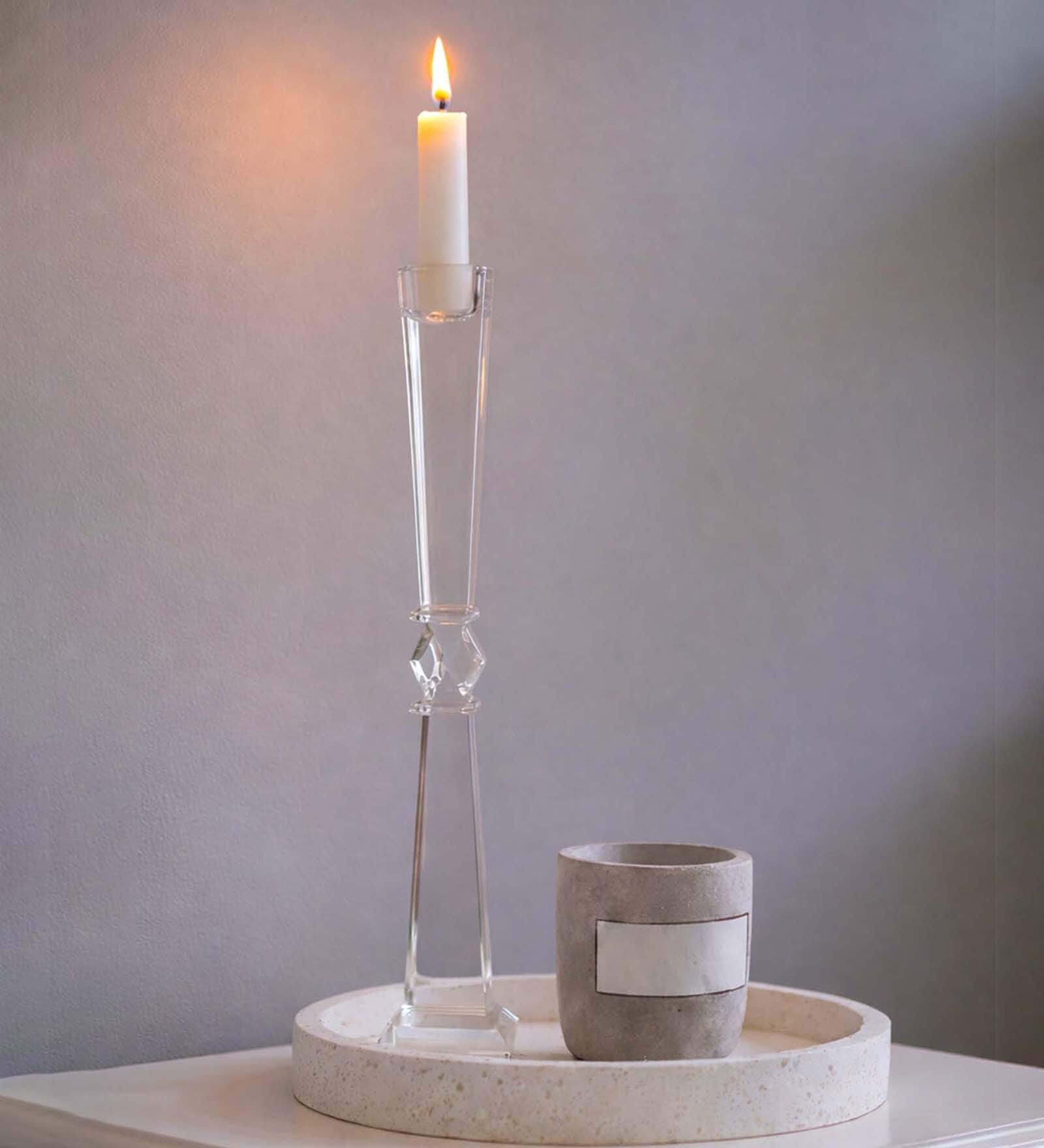 Crystal Elegance Transparent Candle Stand