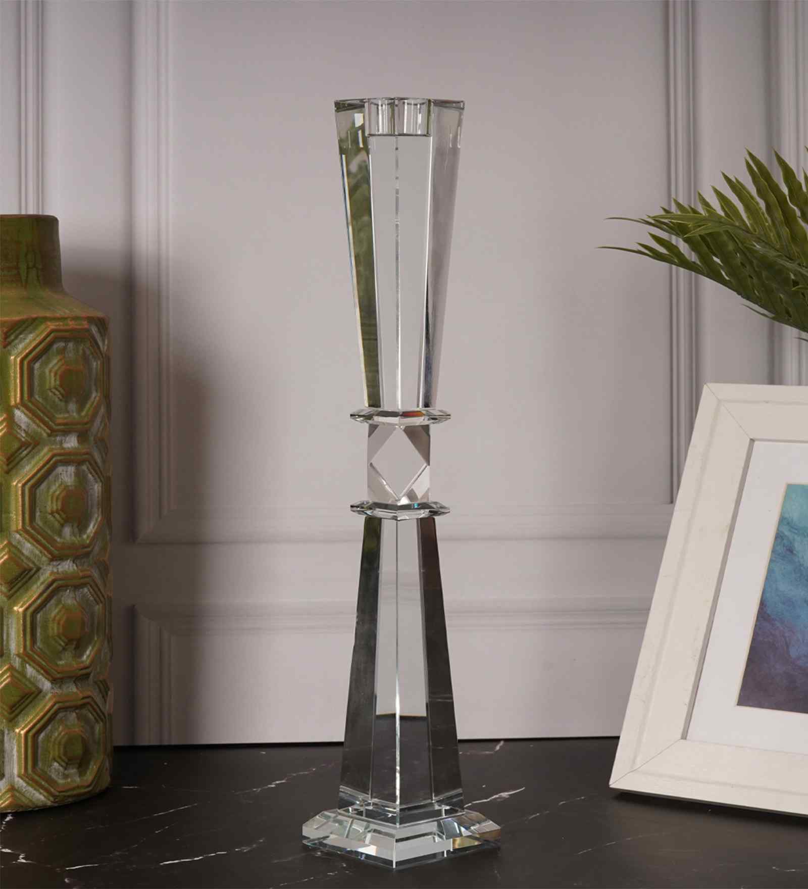 Crystal Elegance Transparent Candle Stand