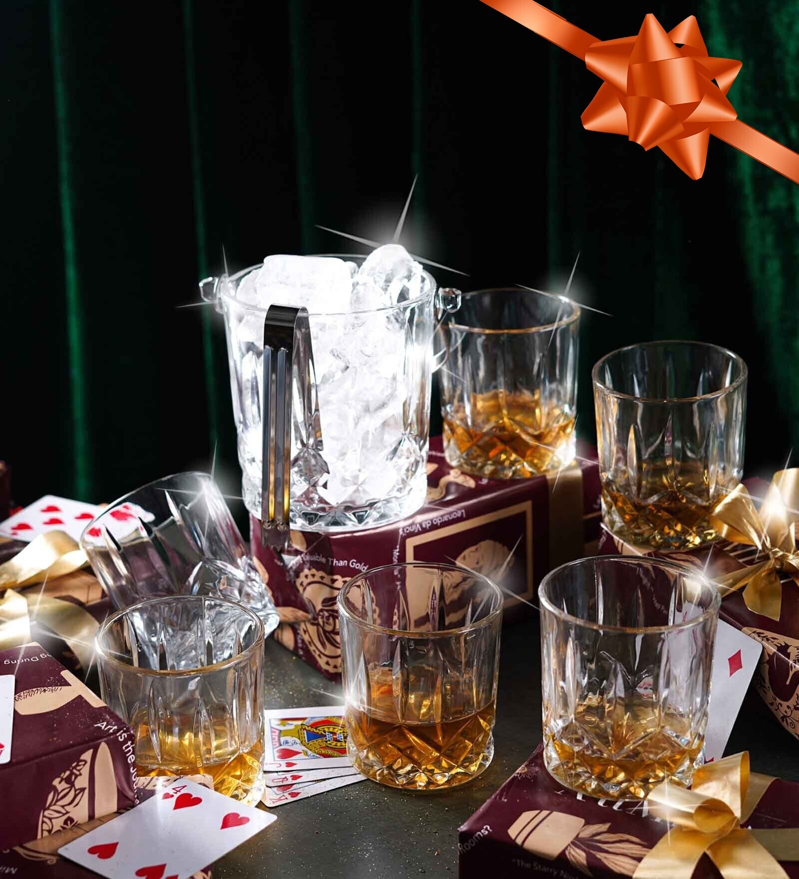 Buy Crystal Frost Set (1 Ice Bucket + 6 Whiskey Glasses) Gift Box at 20