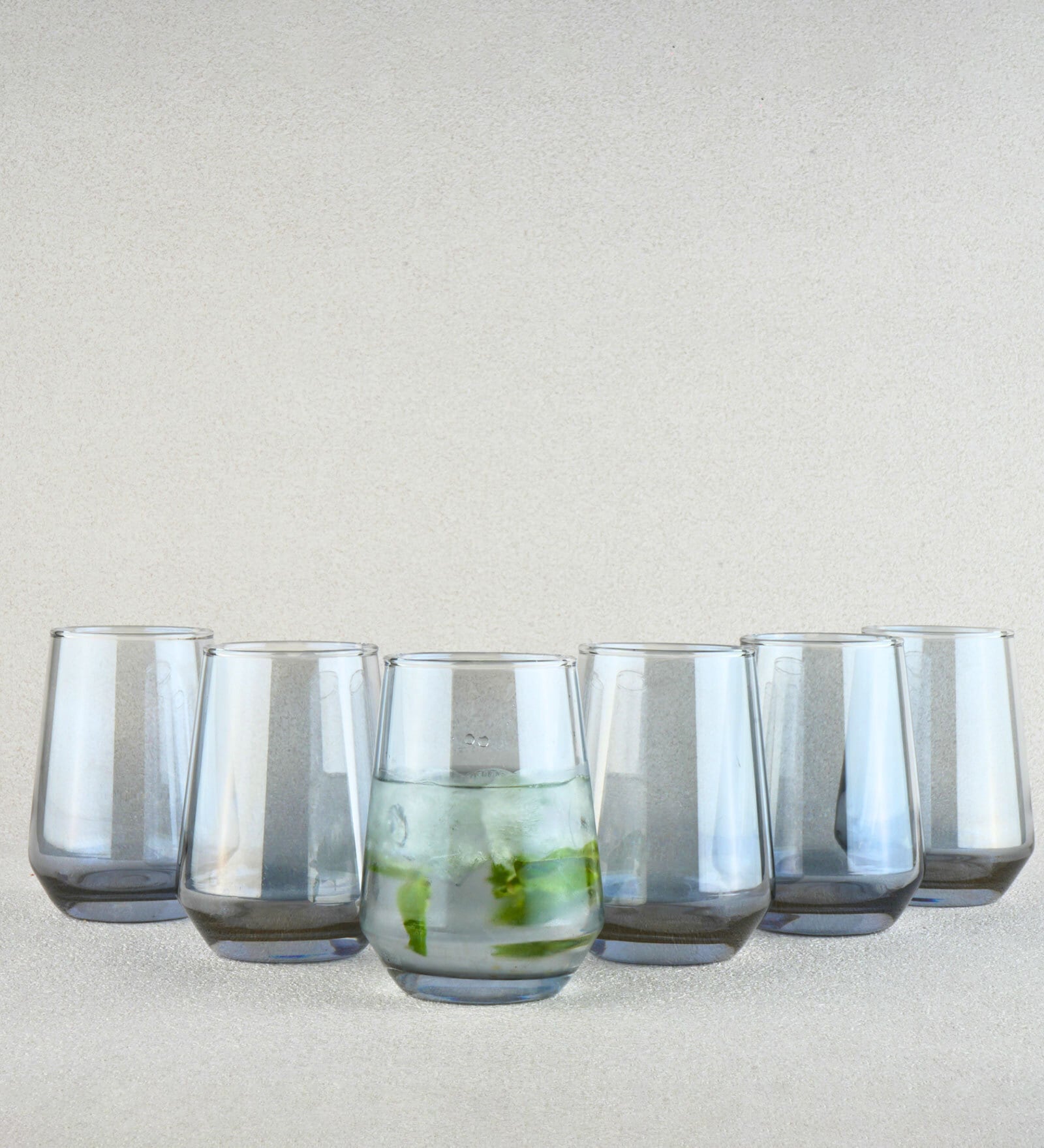 (Set Of 6) Crystal Glass Lead Free Black Cocktail Glass