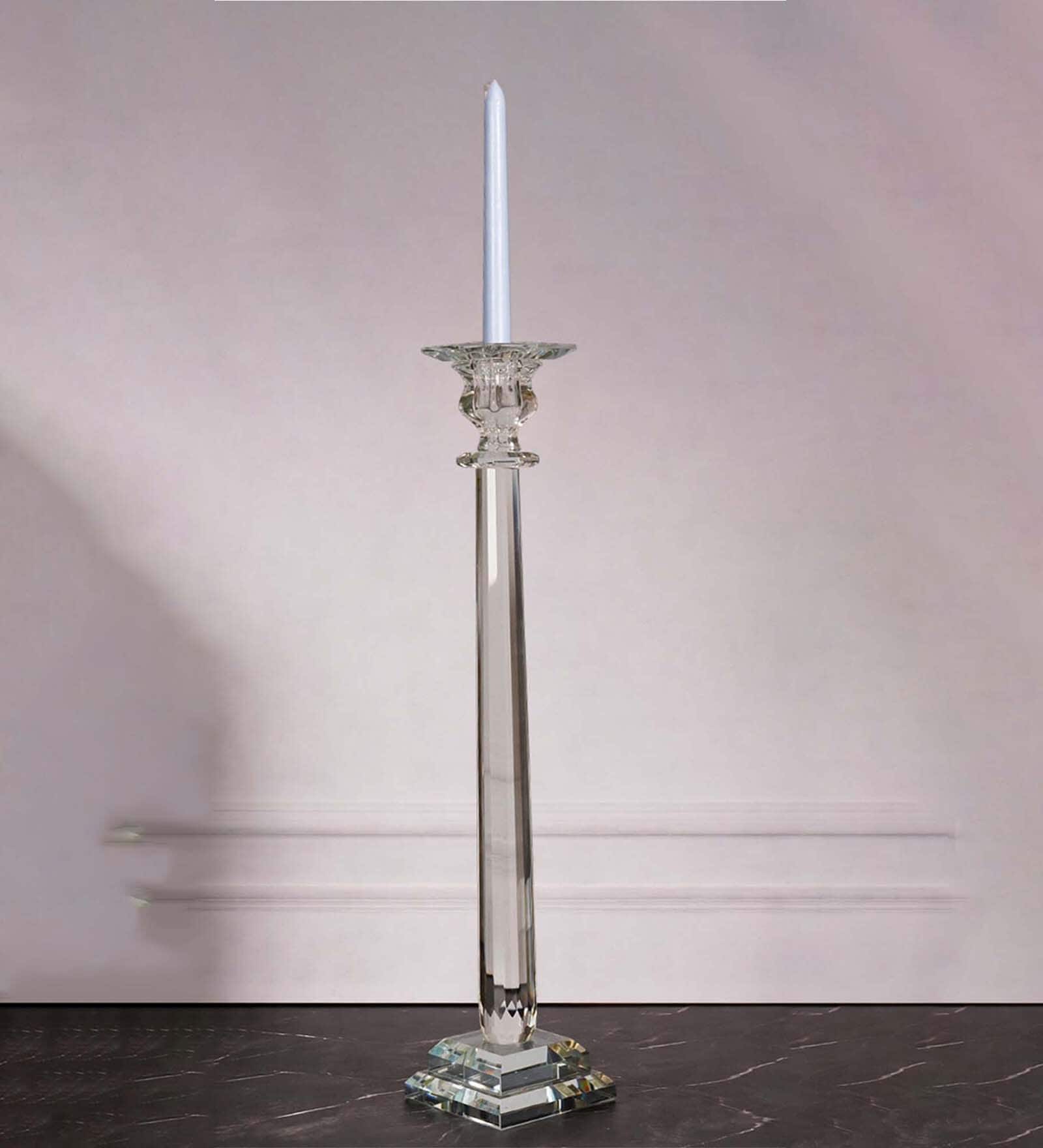Crystal Ivory Transparent Candle Stand