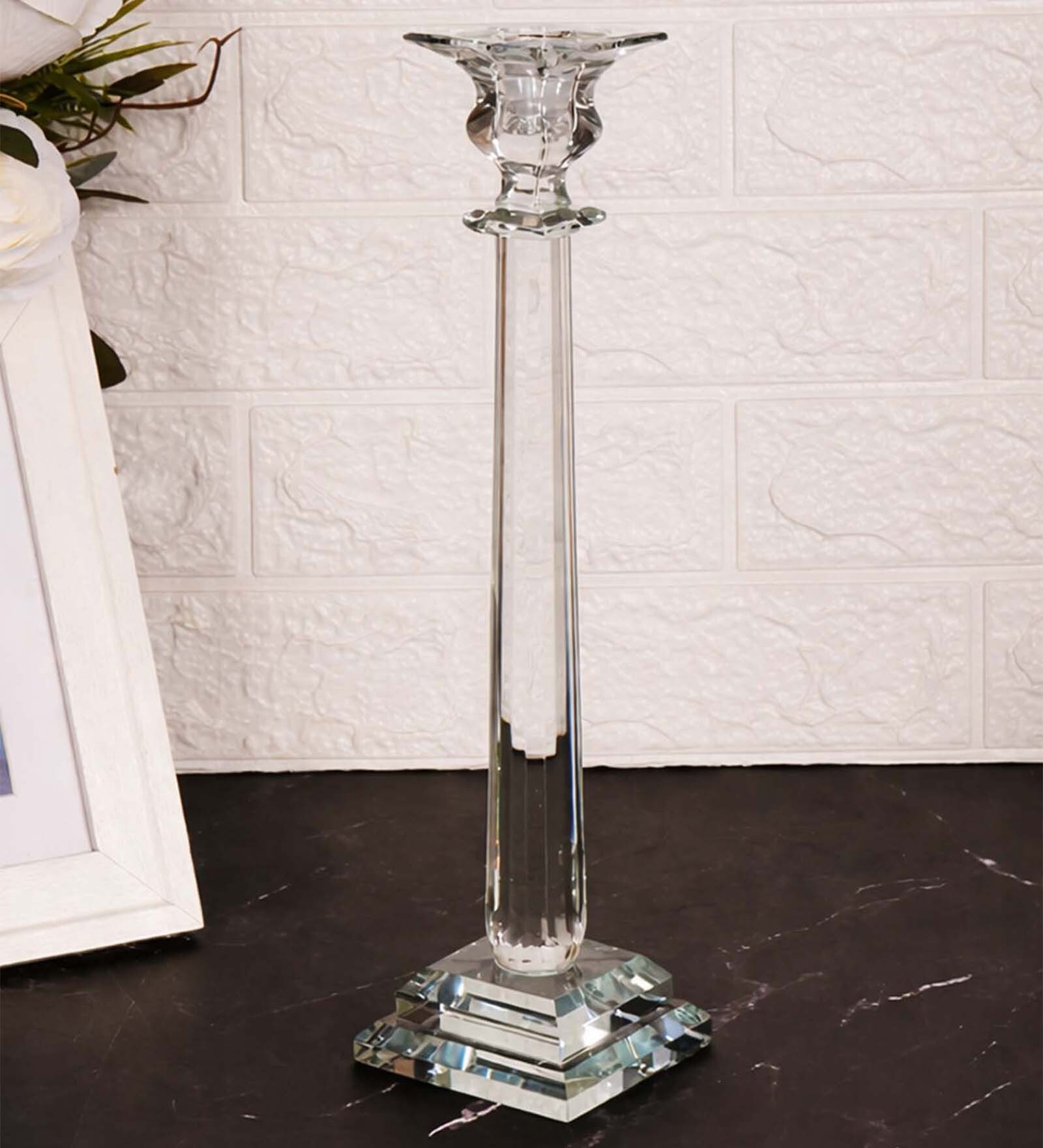 Crystal Ivory Transparent Candle Stand