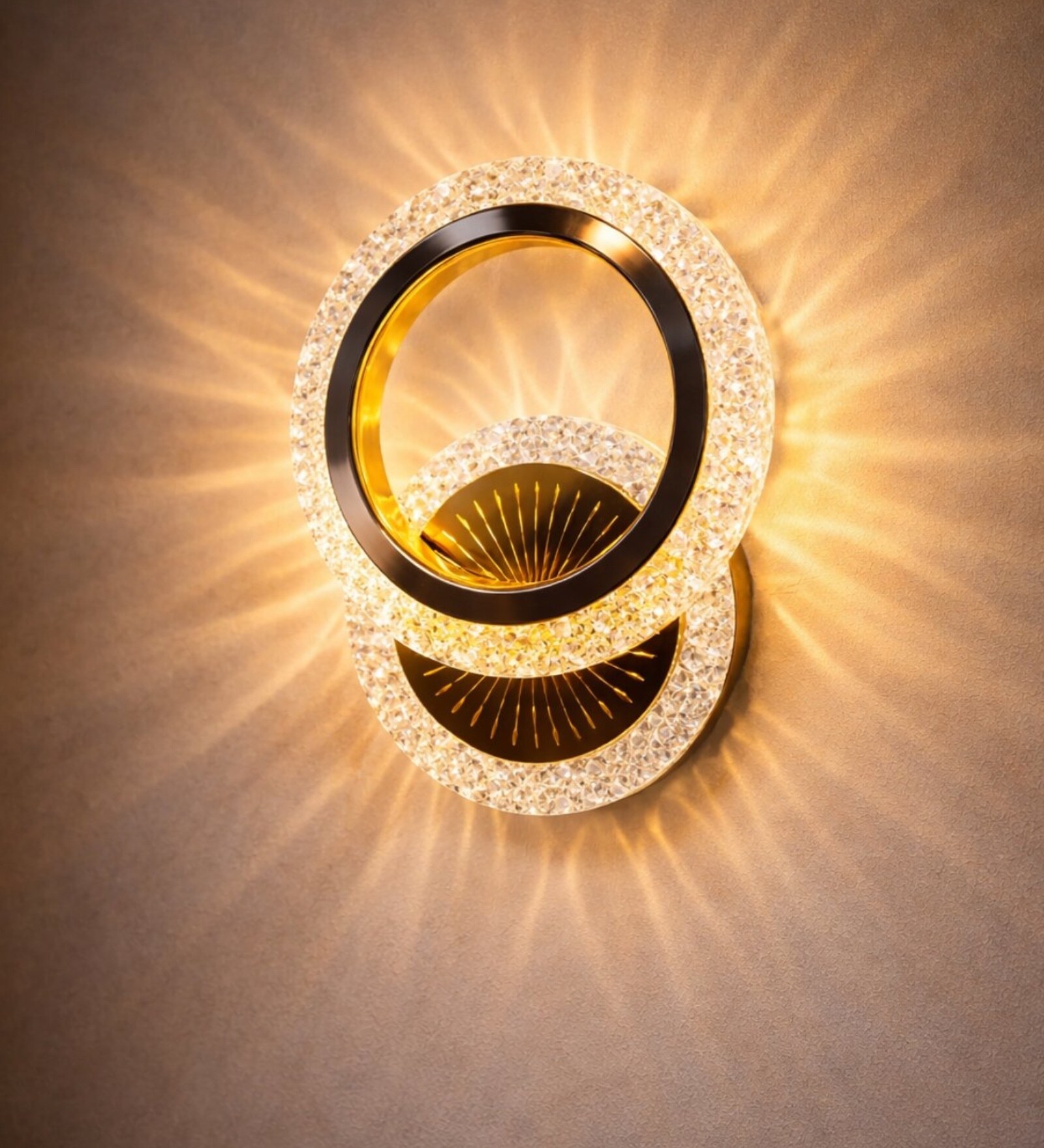 Crystal LED Wall Circle Design Set of 2