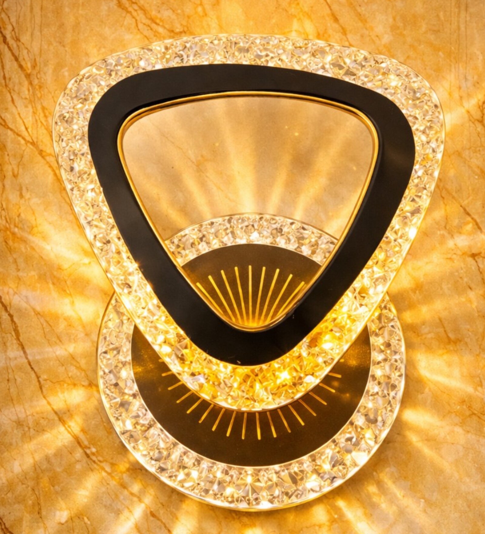 Crystal LED Wall Triangle Design Set of 1