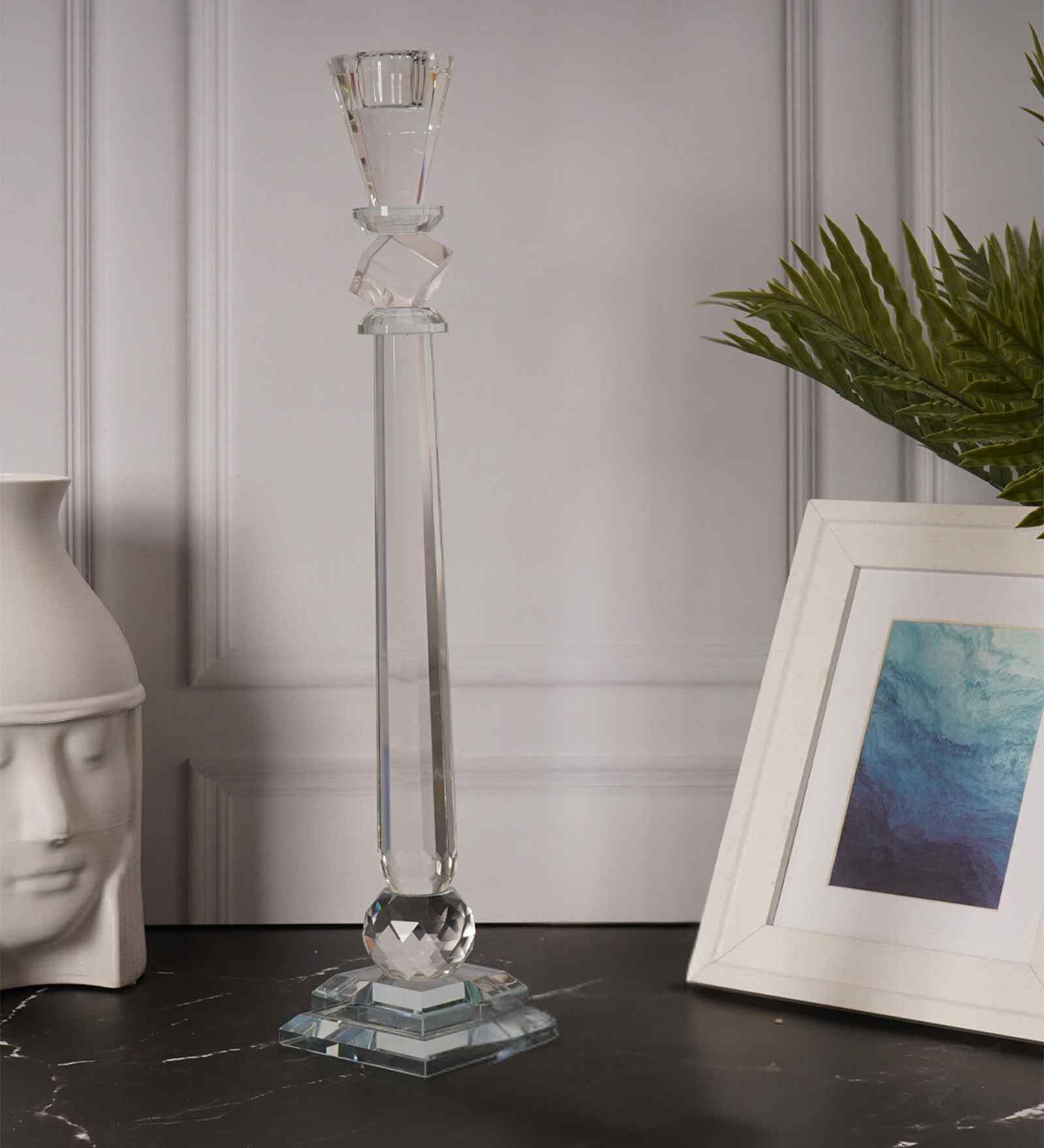 Crystal Lustre Glow Transparent Candle Stand