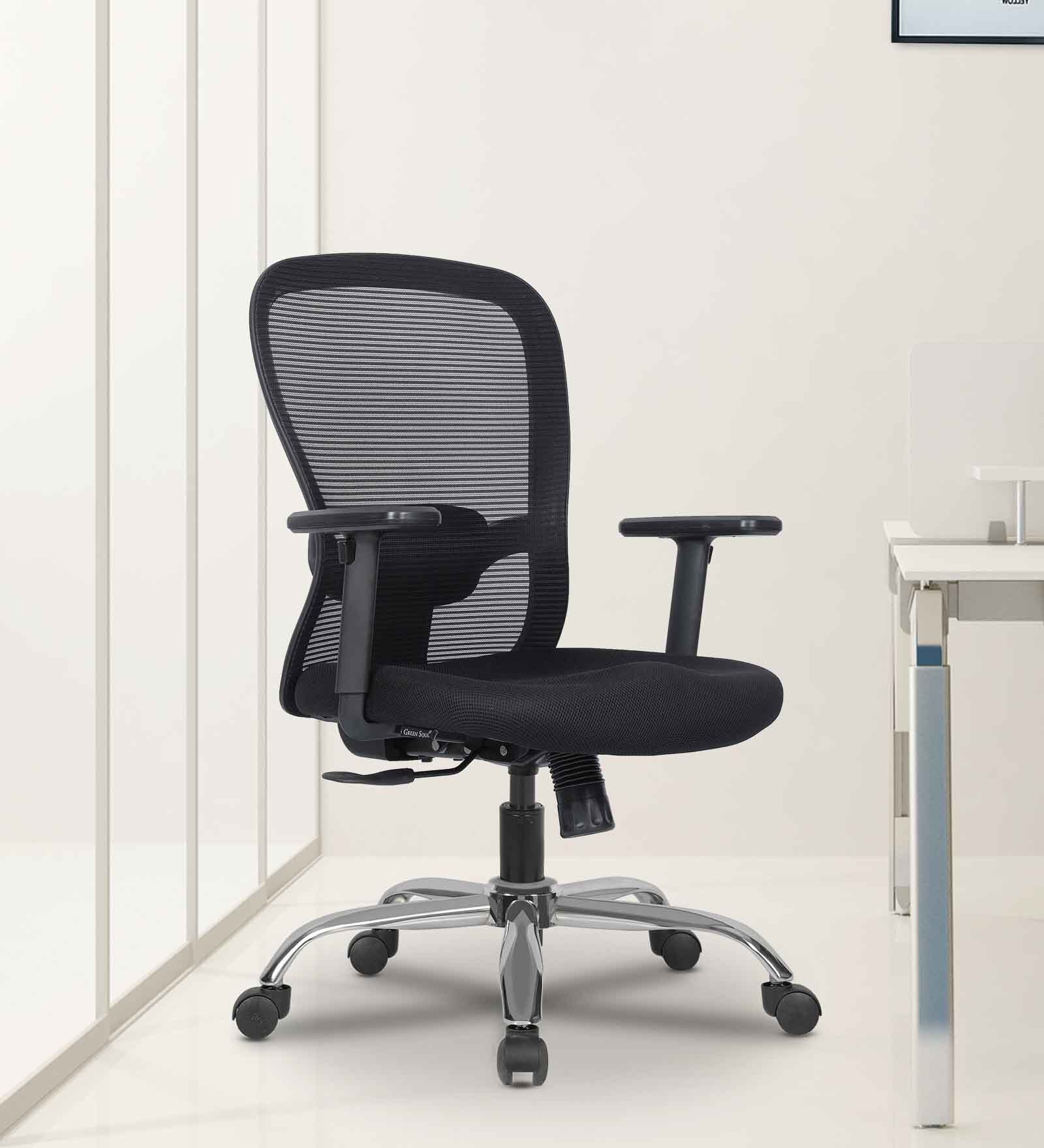 Buy Crystal Breathable Mesh Ergonomic Chair in Black Colour at 52 OFF