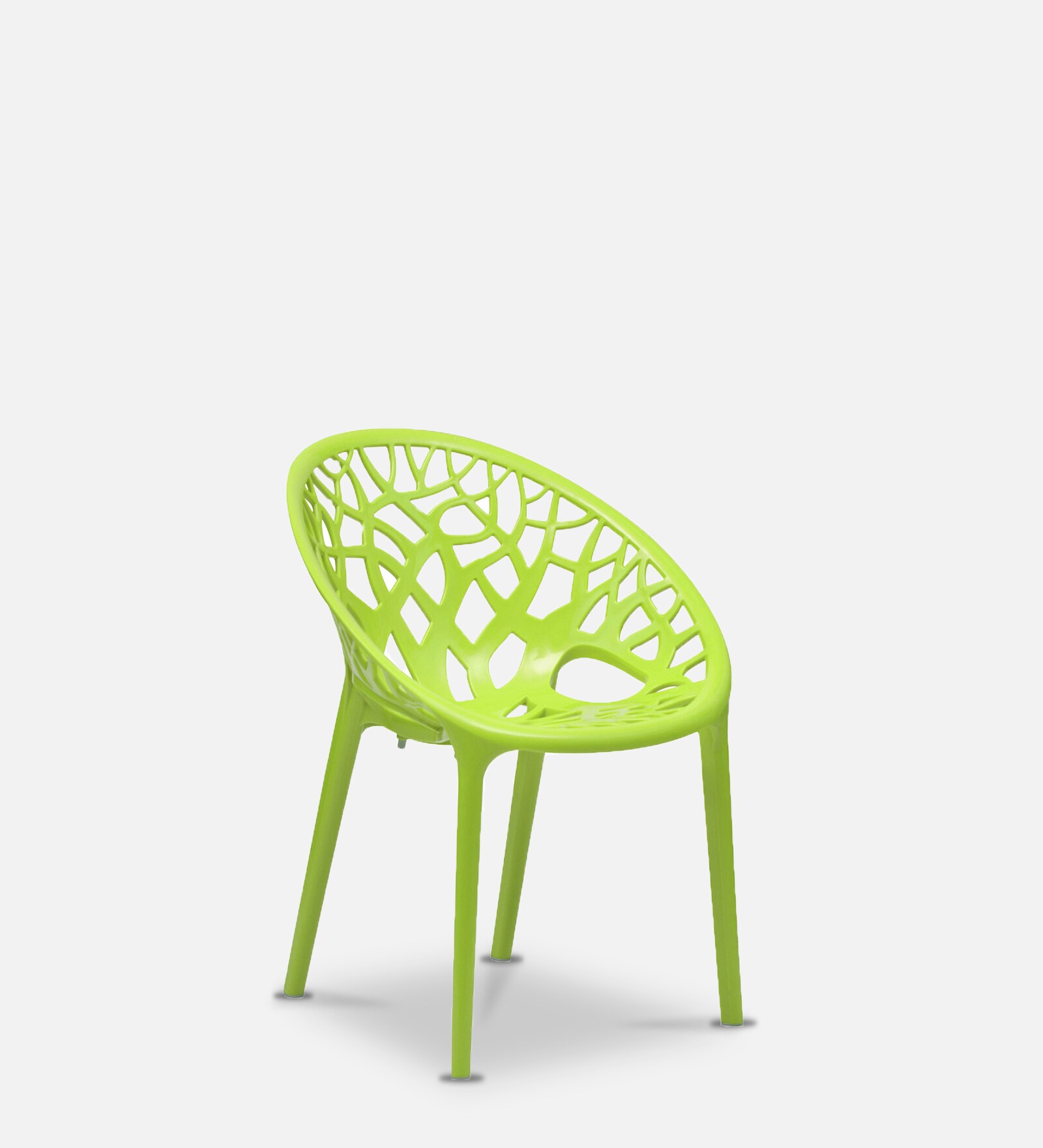 Crystalpp Plastic Chair in Lime Green Finish, Set of 2