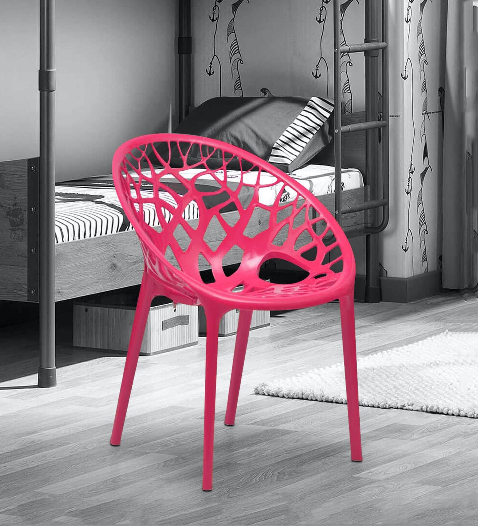 Buy Crystal Plastic Chair in Pink Colour by Nilkamal Online Plastic
