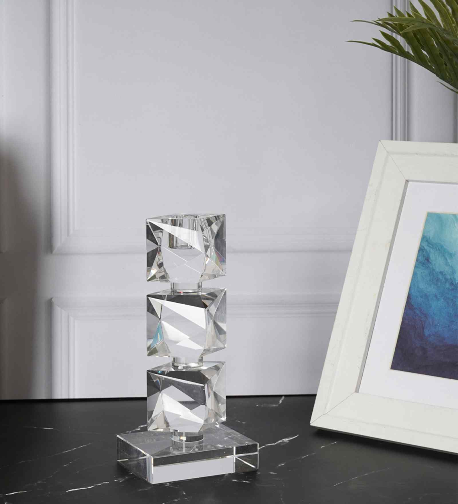 Crystal Prismatic Glows Transparent Candle Stand