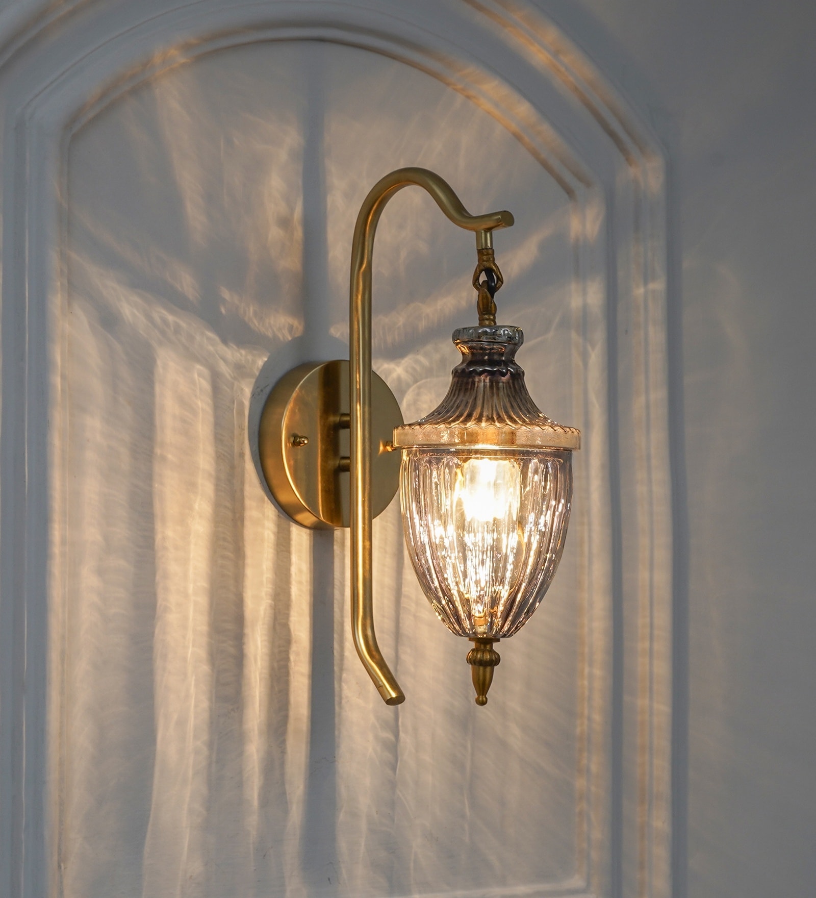 Crystorama Beautiful Textured Smoke Glass Hanging Wall Light