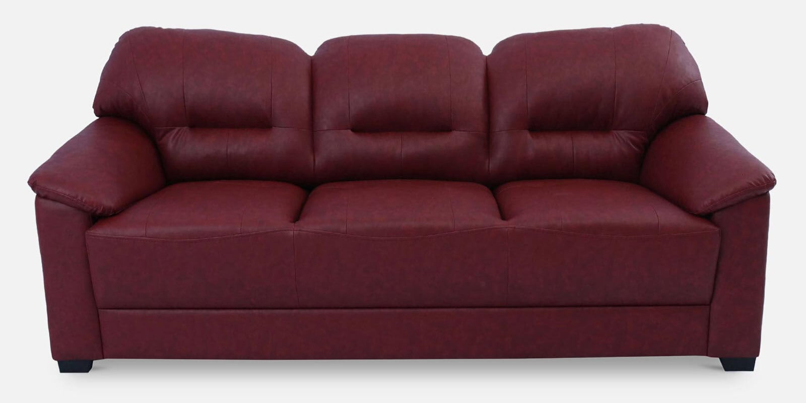 Croma Leatherette 3 Seater Sofa in Cherry Colour Croma Leatherette 3 Seater Sofa in Cherry Colour