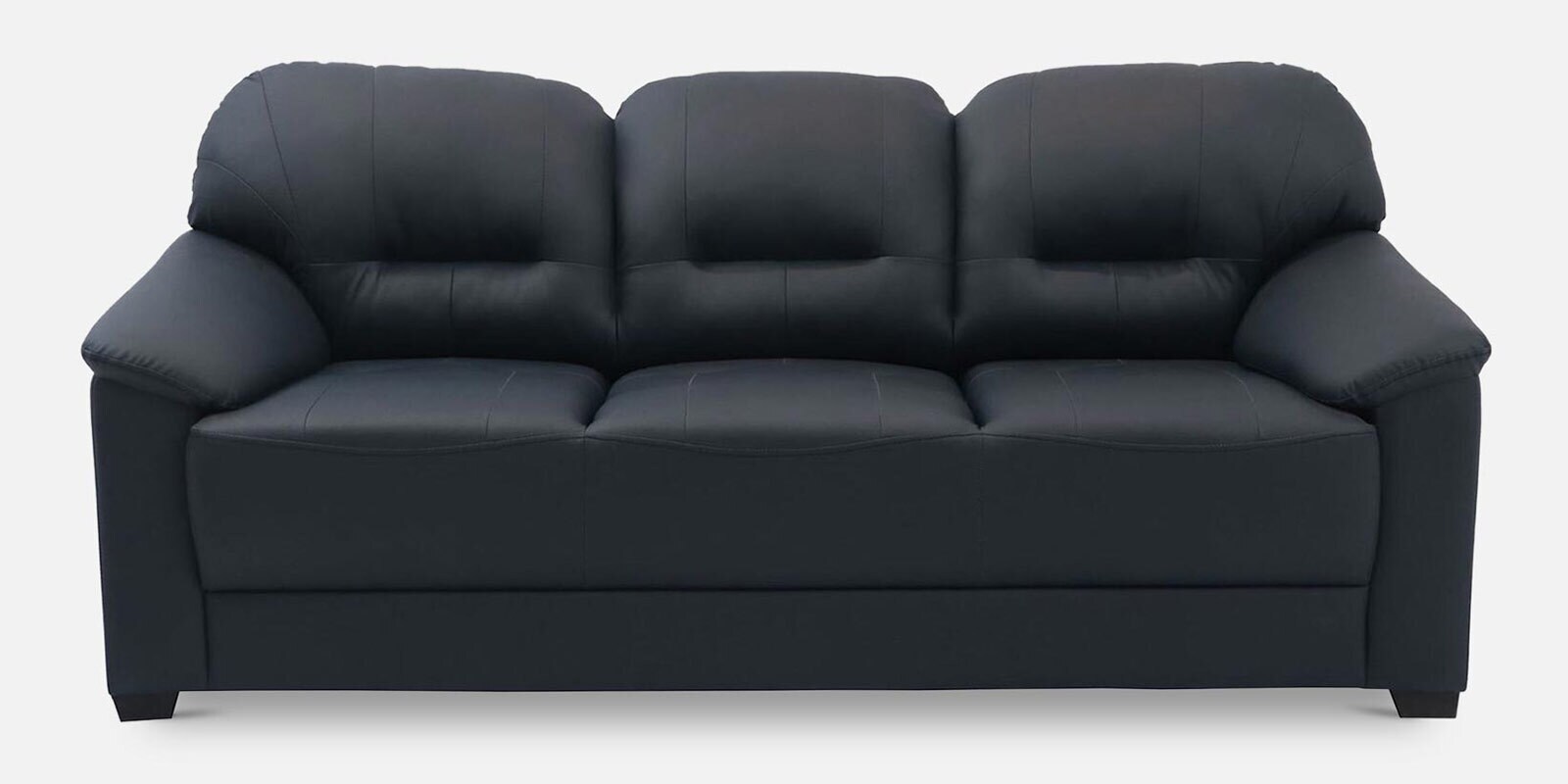 Buy Croma Leatherette 3 Seater Sofa in Dark Blue Colour at 20 OFF by