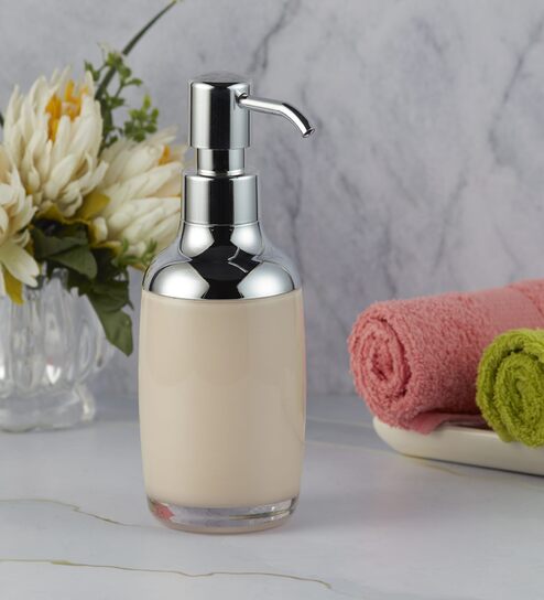 Cream 300 ml Acrylic Liquid Soap Dispenser 