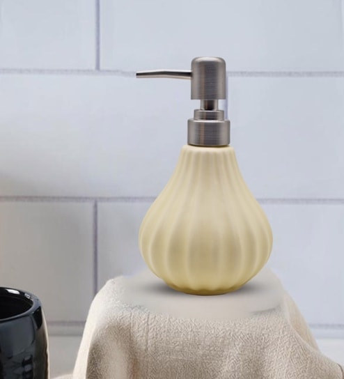 Cream 300 ml Ceramic Liquid Soap Dispenser 