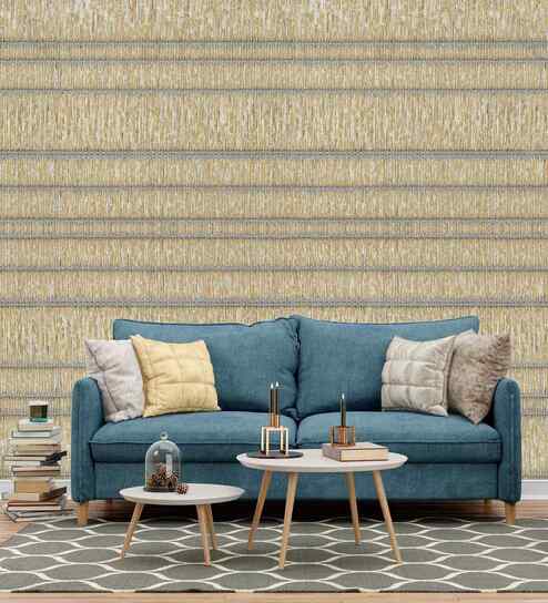 Cream and Grey Striped Textured Wallpaper with Airport Directional Signs