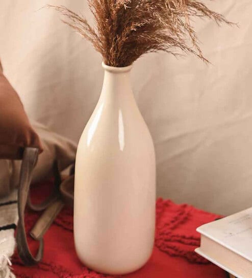 Buy Cream Ceramic Knepp Table Vases at 63% OFF by Purezento