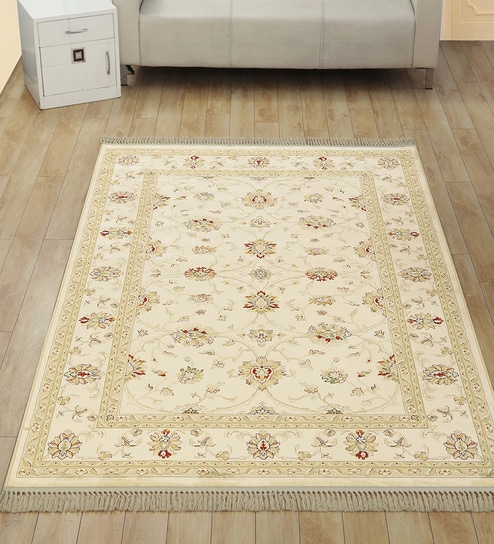 Cream Persian 4x6 Feet Machine Made Carpet