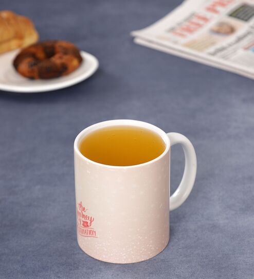 Cream Shade Text Printed Ceramic Coffee Mug 320ml