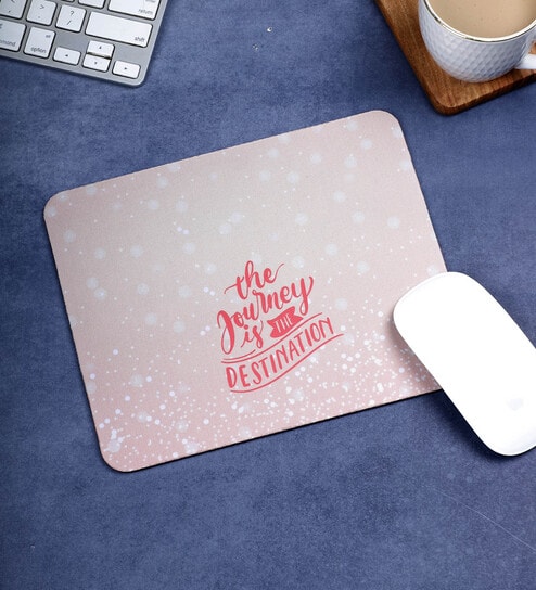 Cream Printed Rectangle Mousepad