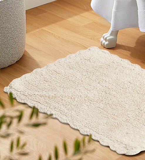 Cream Super Absorbent 100% Cotton Bath Mat
