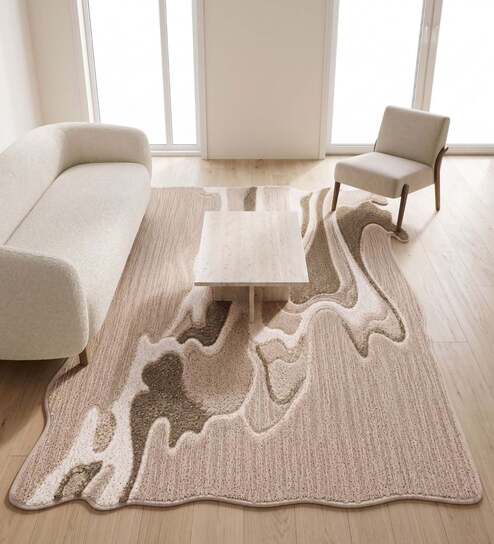 neu looms Cream Taupe Beige Natural Wool 6 X 4 Feet Rectangle Carpet-picture-35