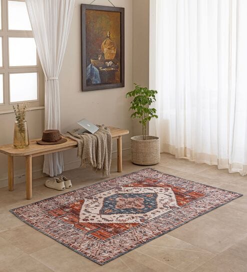 Cream Traditional Hand Woven 6 Ft X 4 Ft  Dhurrie