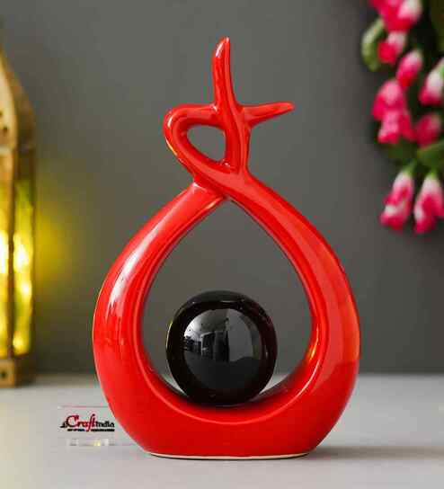 Creative Modern Spiral Decorative Statue Showpiece (Black Red)|Home Decoration Items for Living Room Bedroom Hall Office Table| Home Decor Gifts for Birthday Housewarming New Year