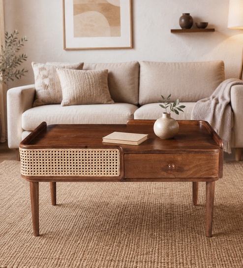 Cremona Mango Wood Coffee Table in Tubbaq Finish