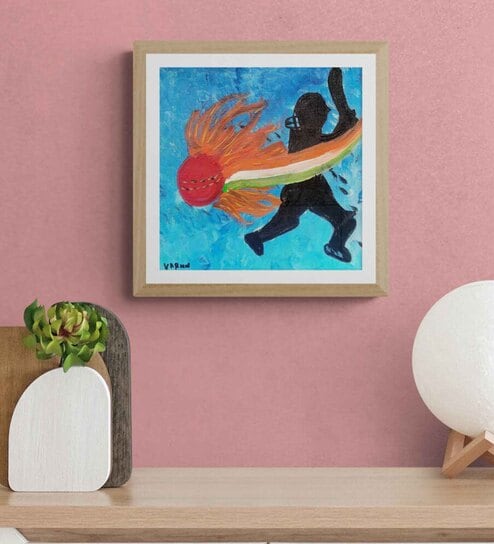 Cricket Passion  Handmade Acrylic Paint On Canvas Unframed