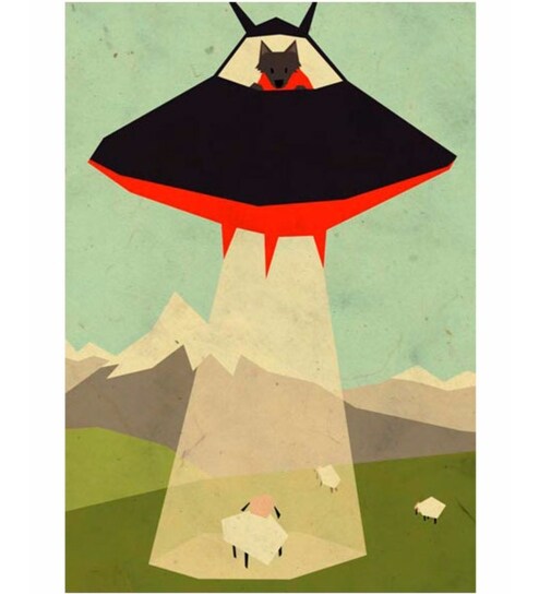 Buy Paper 12 X 17 Inch Ufo Wolf Print Unframed Poster By Crude
