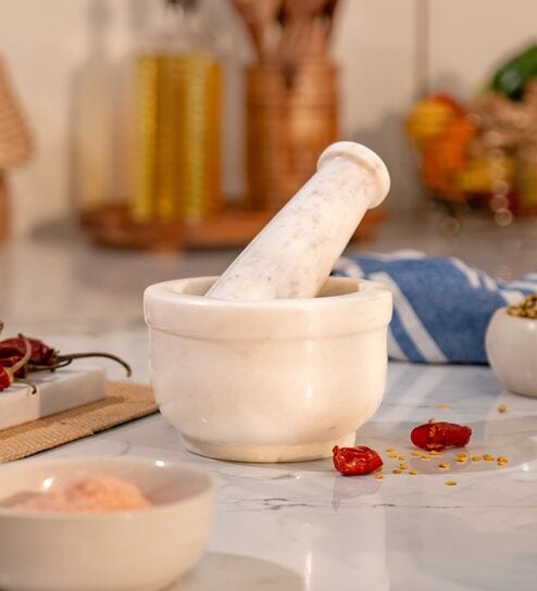 Crushini Marble Mortar & Pestle Set