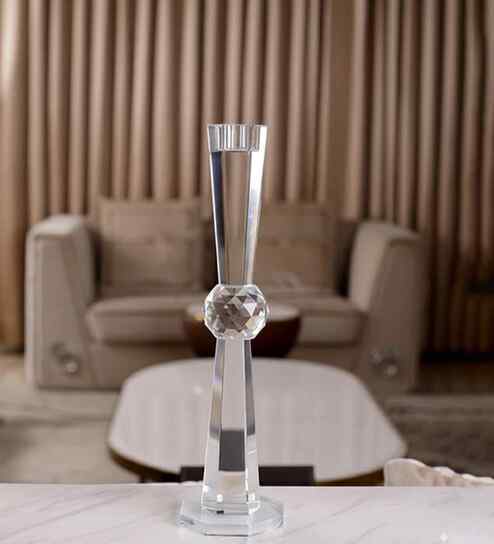 Crystal Central Orb Transparent Candle Stand