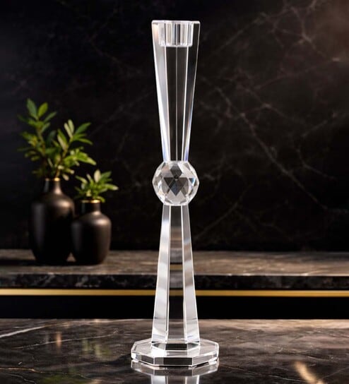 Crystal Central Orb Transparent Candle Stand
