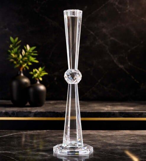 Crystal Central Orb Transparent Candle Stand