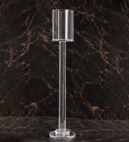 Crystal Columnar Transparent Candle Stand